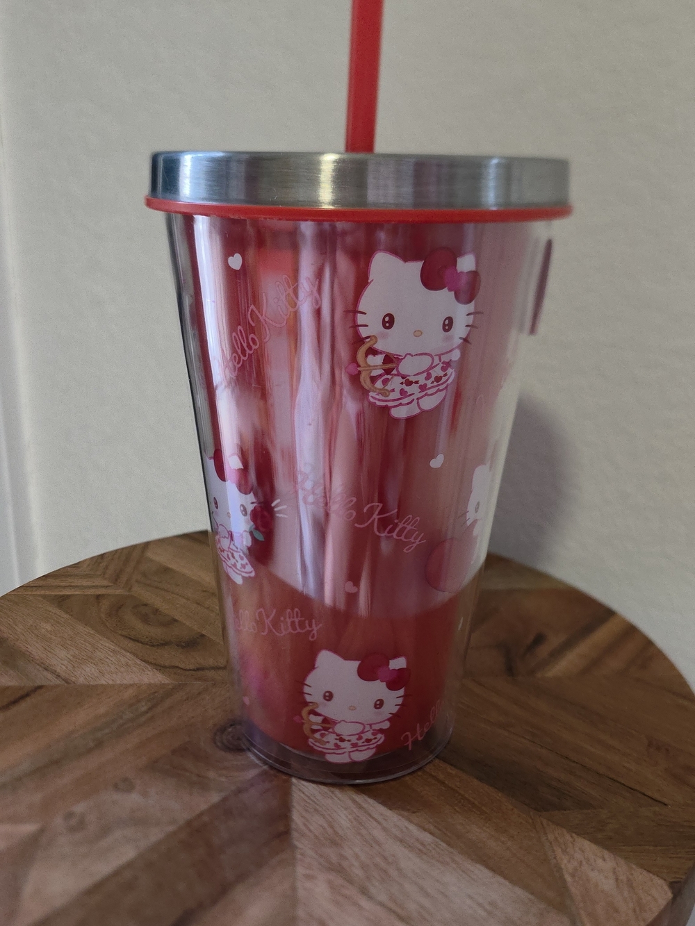 Zak Designs Hello Kitty Red Insulated Tumbler with Straw, 17 Oz